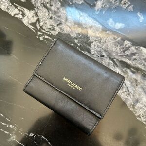 Saint Laurent Black Leather Card Holder